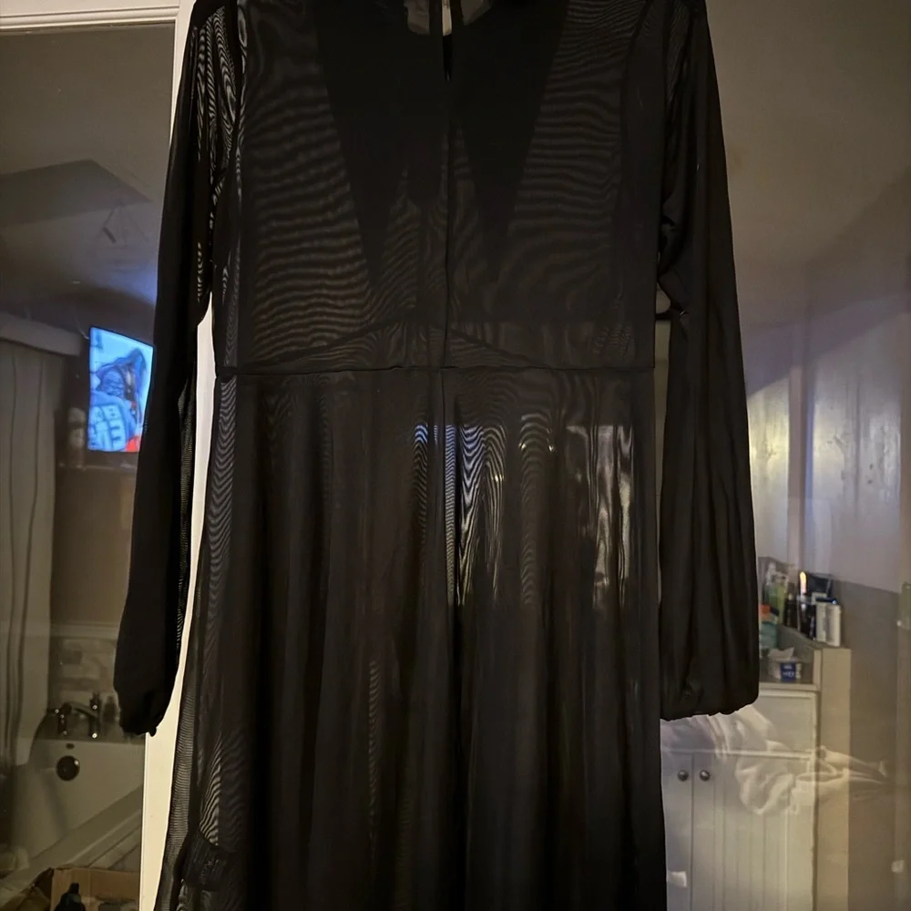 Widow Elegant Black Sheer Dress - Picture 3 of 4